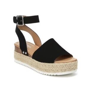 Women’s Black Espadrille Platform Sandals - Classic Summer Style